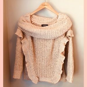 Express 🌸blush off the shoulder sweater